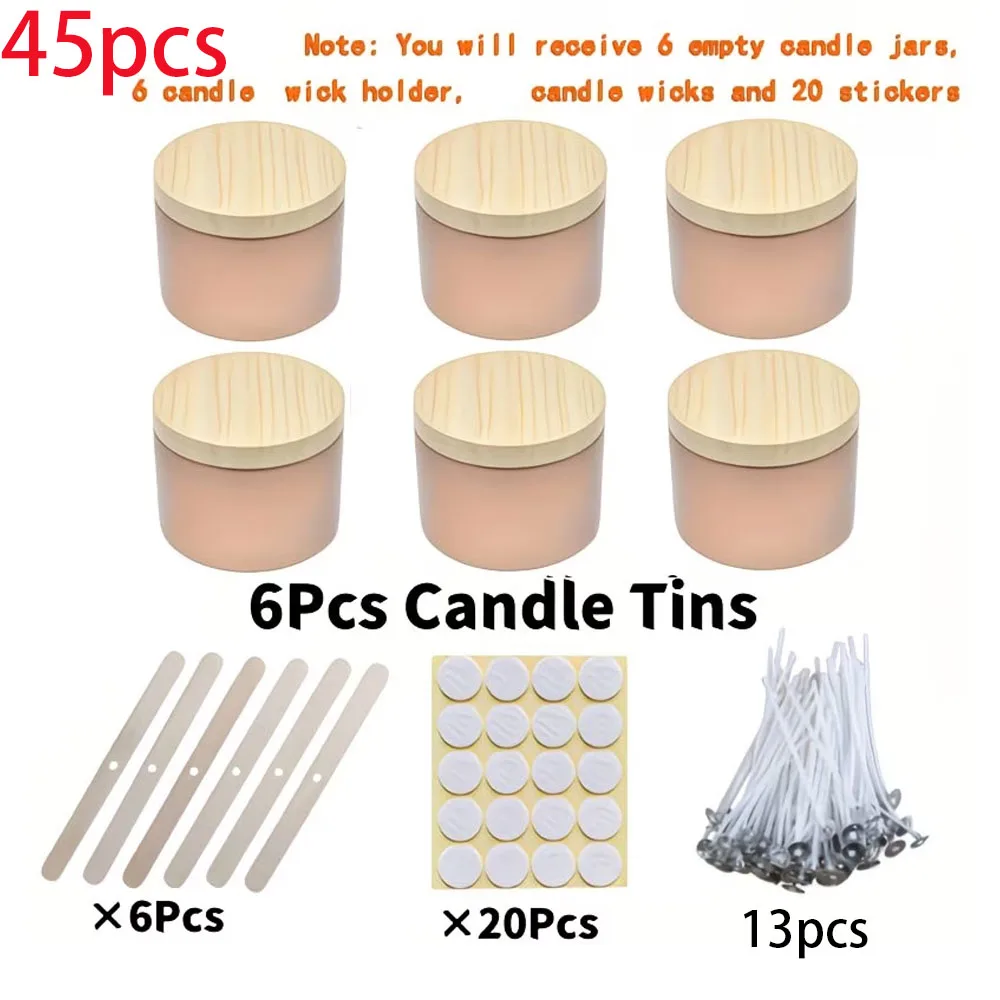 Candle Making Jars With Lids - 45 buah Stoples Lilin Logam Warna