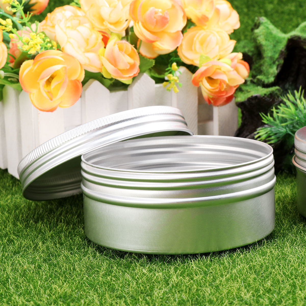 Tin Container Lid - 10 Buah Wadah Sampel Botol Aluminium
