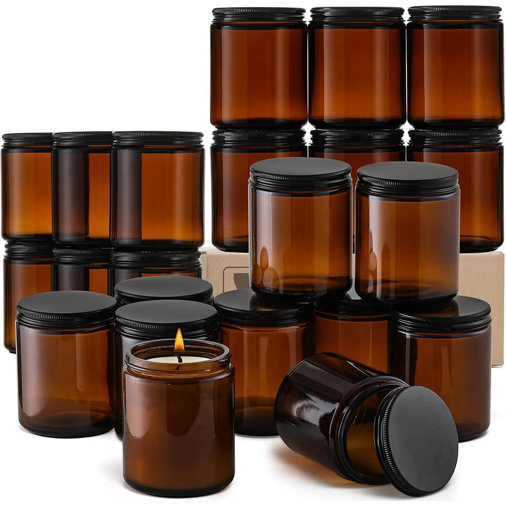 Stoples Kaca Amber 8oz dengan  - Candle Making Jars With Lids ulasan dan harga